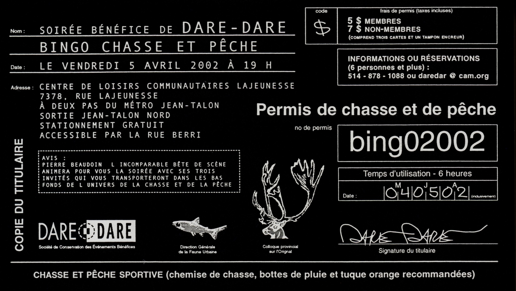 BINGO Chasse et Pêche